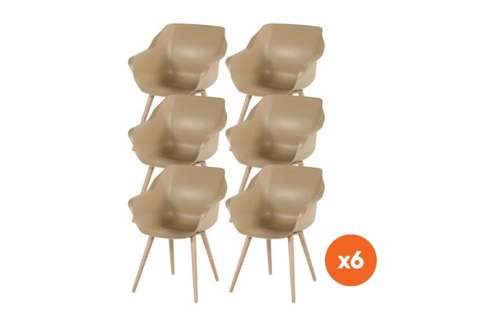 Set van 6 - Hartman Sophie Studio dining kuipstoel - Cappuccino