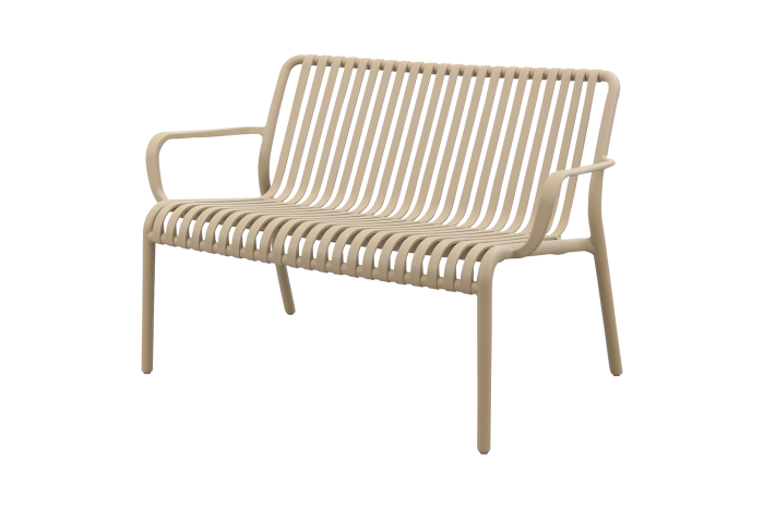 Stripe loungebank 2-zits - Taupe 
