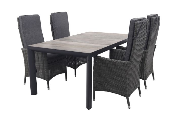 Timber/Kings verstelbare tuinset 180x100 cm. - 5-delig