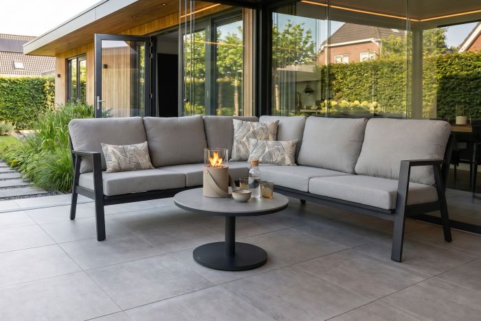 Viento/Canto aluminium hoekbank loungeset - Royal Grey