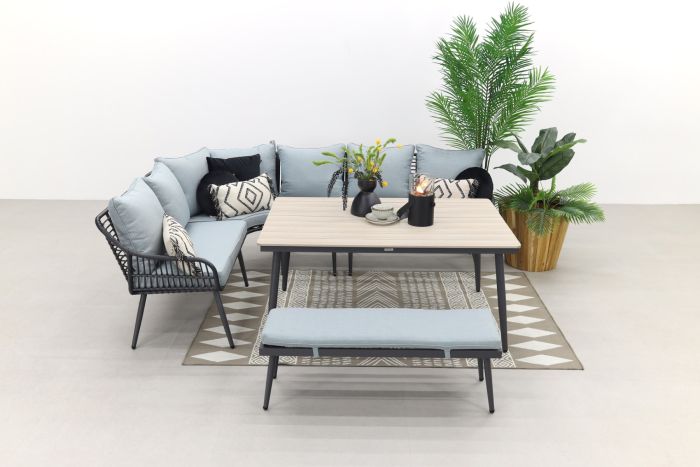 Bekritiseren Misleidend Aan het water Garden Impressions Margriet lounge dining set - 6 delig - Carbon  black/Natural mint - Vdgarde.nl