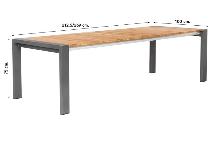 procent Haas faillissement Suns Rialto tafel 213x100 cm. - Uitschuifbare tuintafel - Vdgarde.nl
