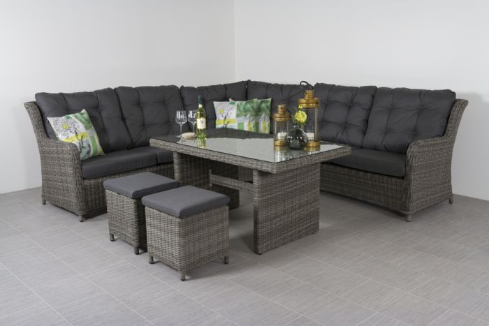 briefpapier Monteur zout Lounge dining set Richmond - Ash grey - Van der Garde Tuinmeubelen