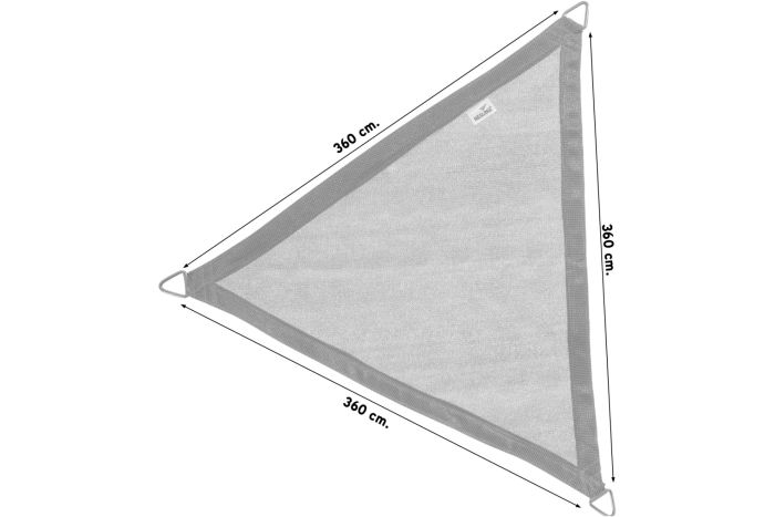 Coolfit schaduwdoek driehoek 3,6 x 3,6 x 3,6 m. - Vdgarde.nl