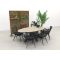 Jasmine Black/GI Edison 6-persoons ovale dining tuinset 220x115 cm.