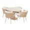 Hartman Toledo/Girona ronde rope tuinset voor 4 personen 120 cm. - Cappuccino