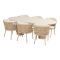 Hartman Toledo/Valencia ovale tuinset voor 6 personen 220x100 cm. - Cappuccino