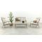 Lagos/Atlanta verstelbare 4-zits stoel-bank aluminium loungeset - Latte