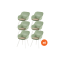 Set van 6 - Hartman Le Soleil Element dining armstoelen - Sage Green - Alu poot