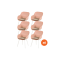Set van 6 - Hartman Le Soleil Element dining armstoelen - Stylish pink - Alu poot