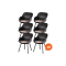Set van 6 - Hartman Le Soleil Element dining armstoelen - Carbon black/Black