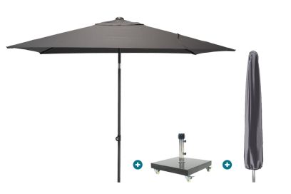 4SO Oasis stokparasol 200x250 cm. - Antraciet Granada voet en hoes
