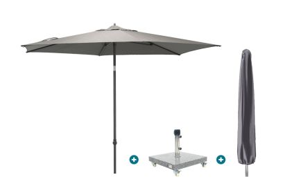 4SO Azzurro stokparasol 300 cm. - Charcoal Sevilla voet en hoes