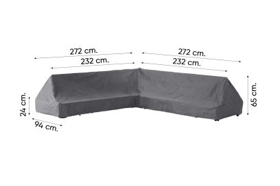 Outdoor Covers L-vormige platform loungesethoes 272x272x65 cm.