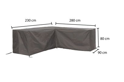 Outdoor Covers l-vormige loungesethoes 230x280x80x90 cm. - Links