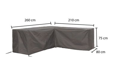 Outdoor Covers L-vormige loungesethoes 260x210x75x80 cm. - Rechts