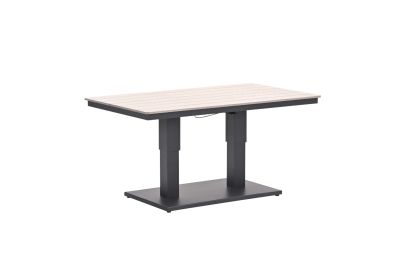 GI Cyprus up&down tuintafel 150x87 cm. - Carbon Black/Light Teak look