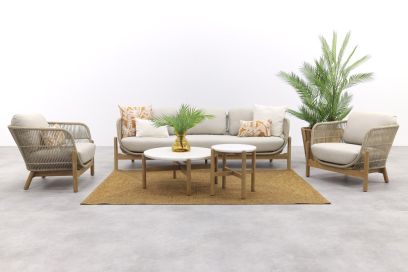 Garden Impressions Talara stoel bank loungeset 5-delig - Zand