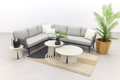 Durban/Velora cream loungeset - hoekbank - 4-delig