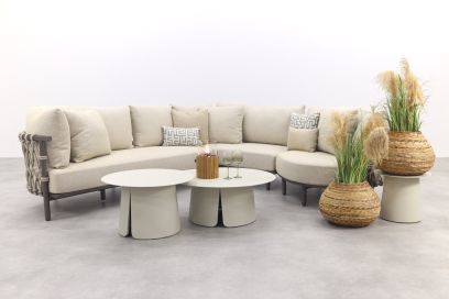 4 Seasons Ezra/Velora modulaire loungeset met 3-delige tafelset - Latte/Terre