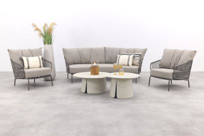 4 Seasons Capalbio/Velora loungeset (5-delig) - Terre/Cream
