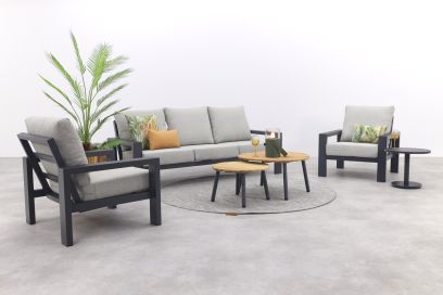 Verano/Mindo stoel-bank loungeset (5-delig) - Royal Grey/Teak