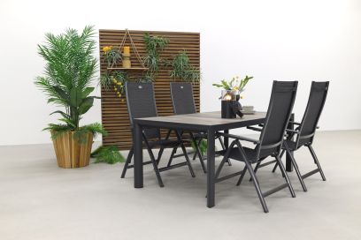Hartman Roma/Kings verstelbare tuinset antraciet - 180x100 cm.
