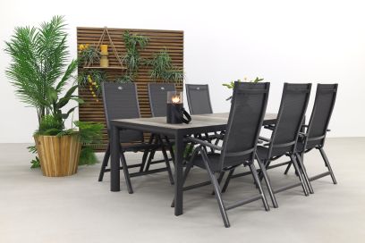 Hartman Roma/Kings tuinset antraciet - 220x100 cm.