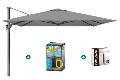 Platinum Challenger Premium T1 3.5x3.5 m - Manhattan Grey met ingraafvoet en hoes