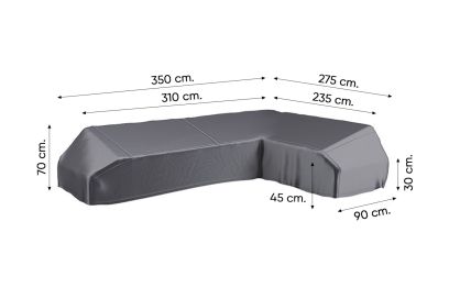 Platinum Aerocover platform loungesethoes 350x275 cm - Rechts
