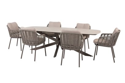 Taste Puglia/Prado 6-persoons deens ovale tuinset 240x105 cm. - Terre