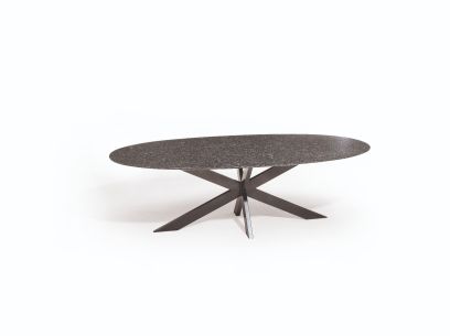Berlijn granieten tafel - 240 x 120 cm. - diamond blacksatinado
