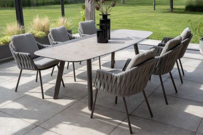 Taste Cannes/Manolo 6-persoons deens ovale tuinset 240x103 cm. - Terre