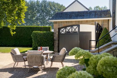 Taste Cannes/Sarah 4-persoons ronde low dining tuinset Ø130 cm. - Terre