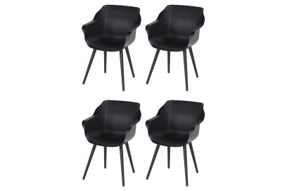 Set van 4 - Hartman Sophie Studio dining armstoel - Carbon Black