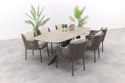 4SO Bernini/Prado deens ovale tuinset (7-delig) - Terre