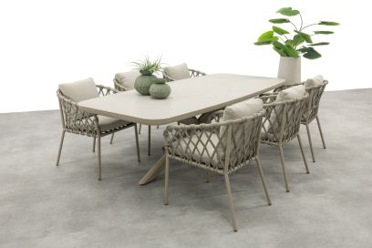 Sara/Soreno deens ovale tuinset 240x110 cm. - Latte