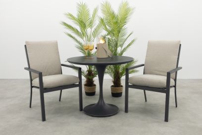 Sergio/Toscara ronde bistroset Ø90 cm. - Zand/Keramiek