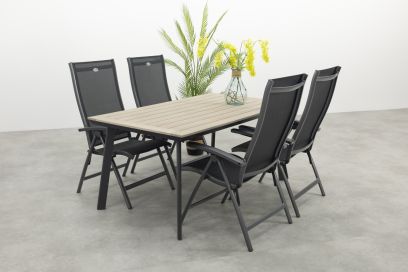 Hartman Salvatore/Vigo 160 cm. verstelbare tuinset 5-delig
