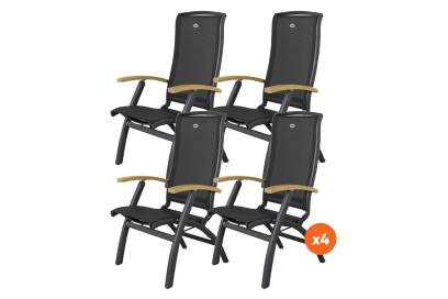 Set van 4 - Hartman Da Vinci verstelbare stoel - Teak