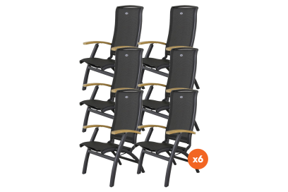 Set van 6 - Hartman Da Vinci verstelbare stoel - Teak