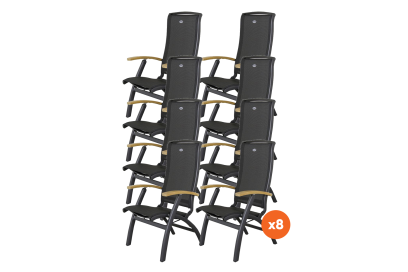 Set van 8 - Hartman Da Vinci verstelbare stoel - Teak