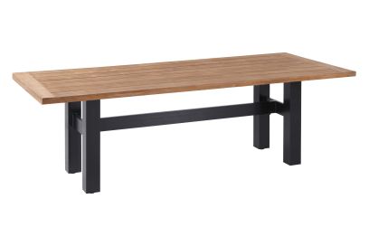 Hartman Heron dining tuintafel 240x100 cm. - Zwart/Teak