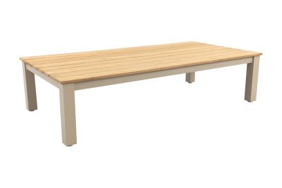 Mindo alu/teak salon tafel 150x75 cm. - Latte