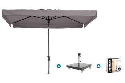Madison Delos Luxe stokparasol 200x300 cm. - Taupe met Granada voet en hoes