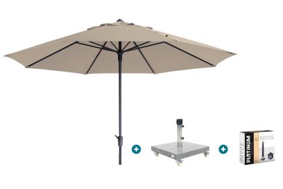 Madison Timor Luxe stokparasol Ø400 cm. - Ecru met Sevilla voet en hoes