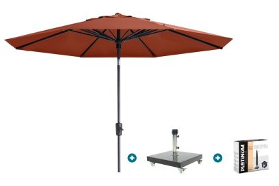 Madison Paros 2 Luxe stokparasol 3 m. rond - Terra met Granada voet en hoes