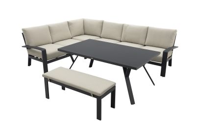 GI Rondo lounge- diningset (6-delig) - Carbon Black/Desert
