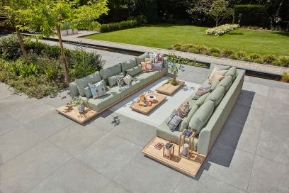 Suns Aspen Ibiza loungeset - Soft green - 2 loungetafels