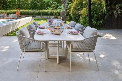 SUNS Revello/Palermo Deens ovale tuinset - 280 x 116 cm. - 7-delig